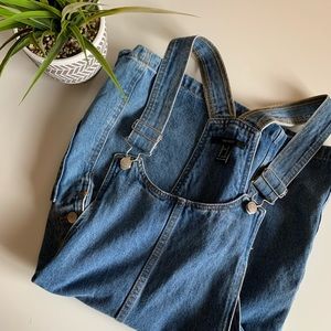 f21 jean overall dress